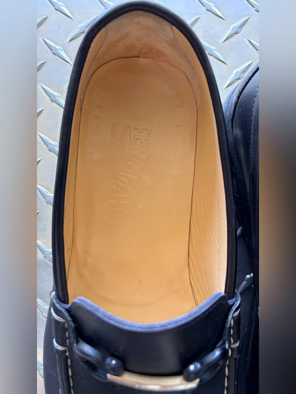 Salvatore Ferragamo Black Leather Horsebit Loafers
